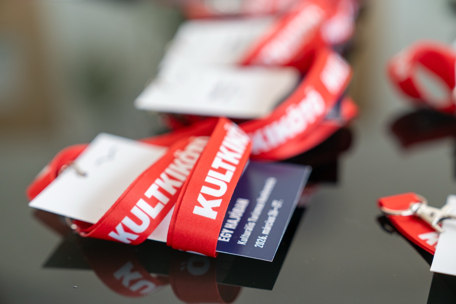 Adam Schmutz on the panel of the KULTKIKÖTŐ conference (Balatonföldvár, 2026) | Adam Schmutz gesturing while speaking on the KULTKIKÖTŐ conference panel | Adam Schmutz and Botond Boros (Visit Hungary) discussing tourism innovation at the KULTKIKÖTŐ conference | Botond Boros, Visit Hungary expert, on the panel at the KULTKIKÖTŐ conference | The audience of the KULTKIKÖTŐ conference during the panel | A question from the audience at the KULTKIKÖTŐ conference panel | KULTKIKÖTŐ – In the Same Boat Cultural Tourism Conference 2026 – conference badges
